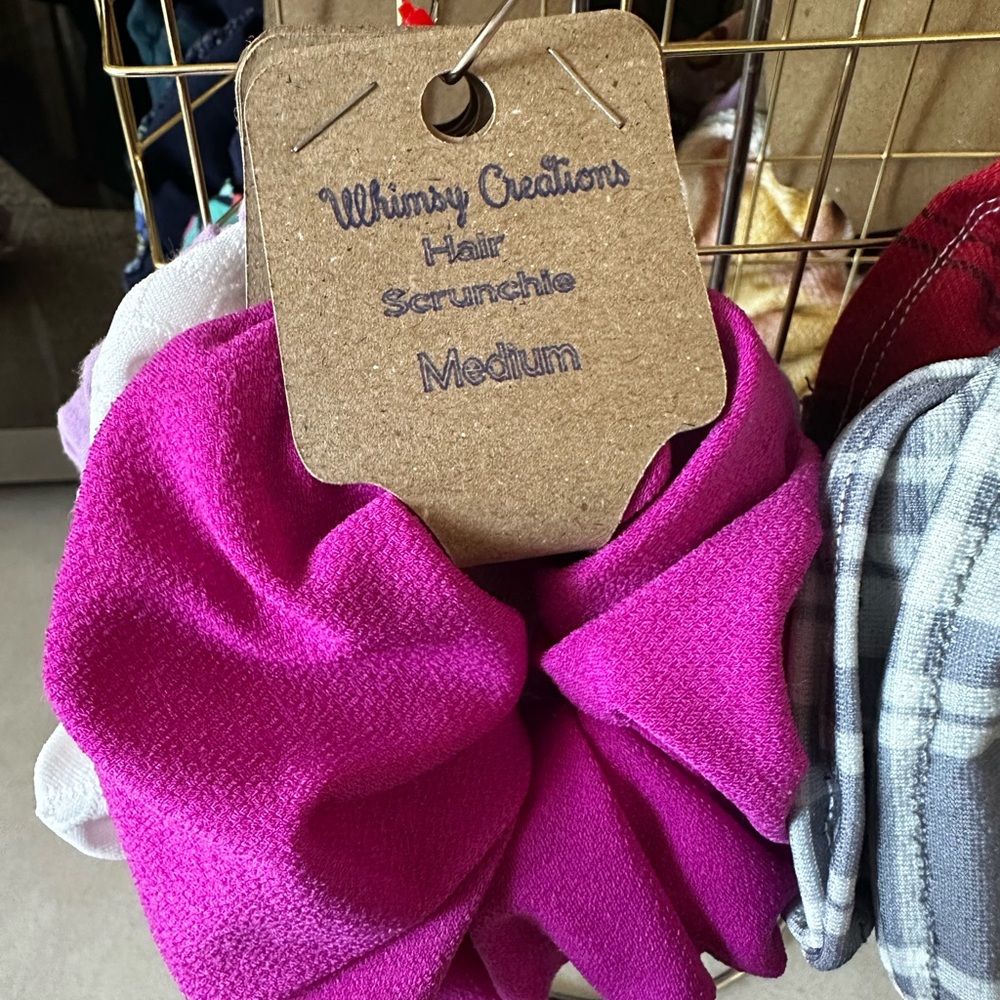 Whimsy Creations Pink Hair Scrunchie medium
